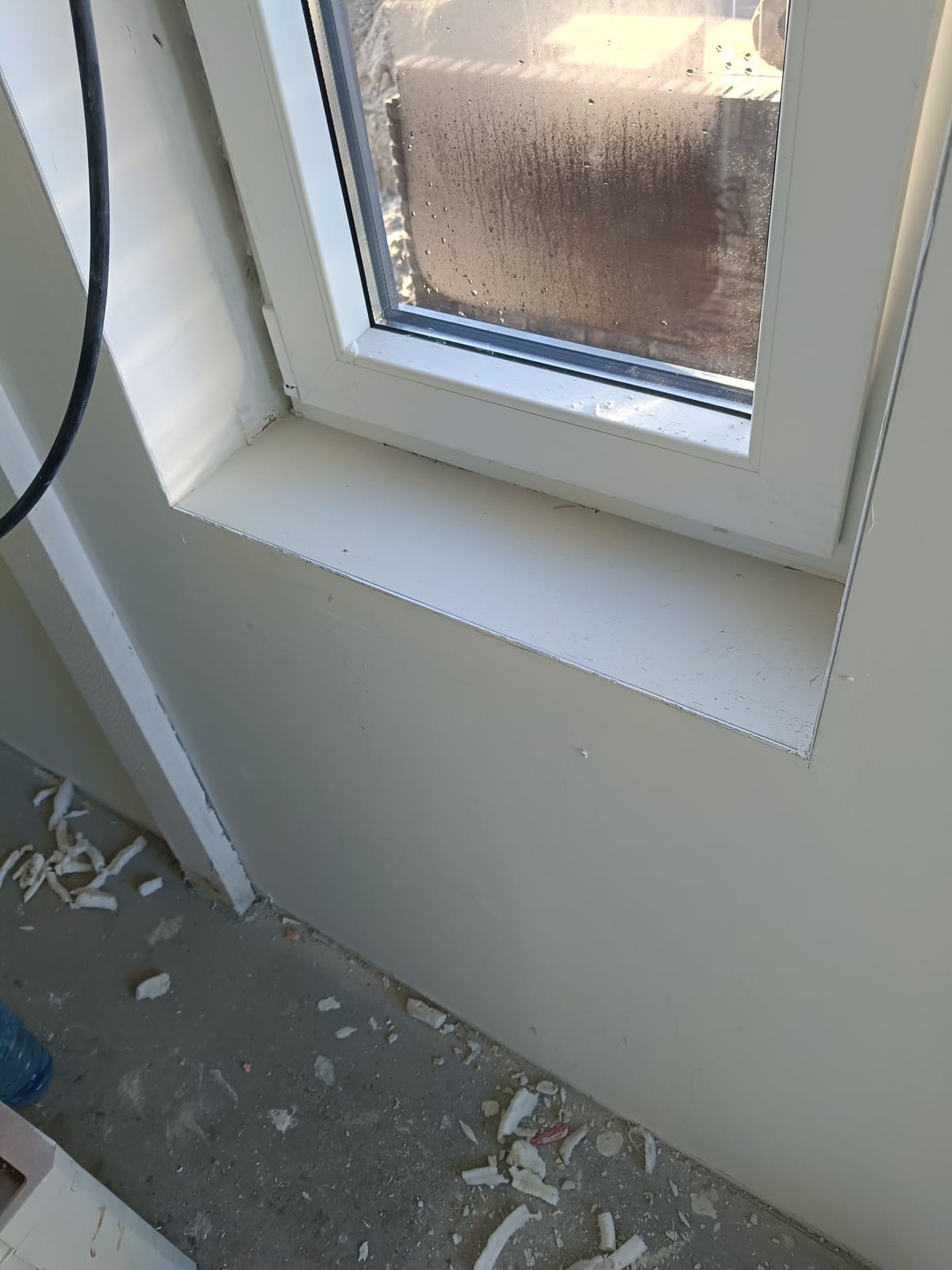 Window reveals finished