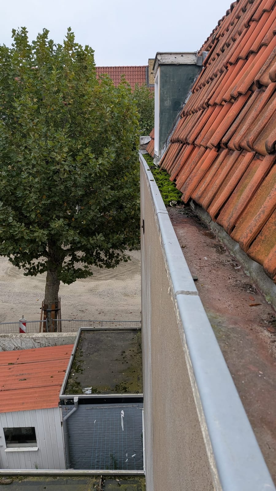 Gutter and fascia in a hard-to-reach spot
