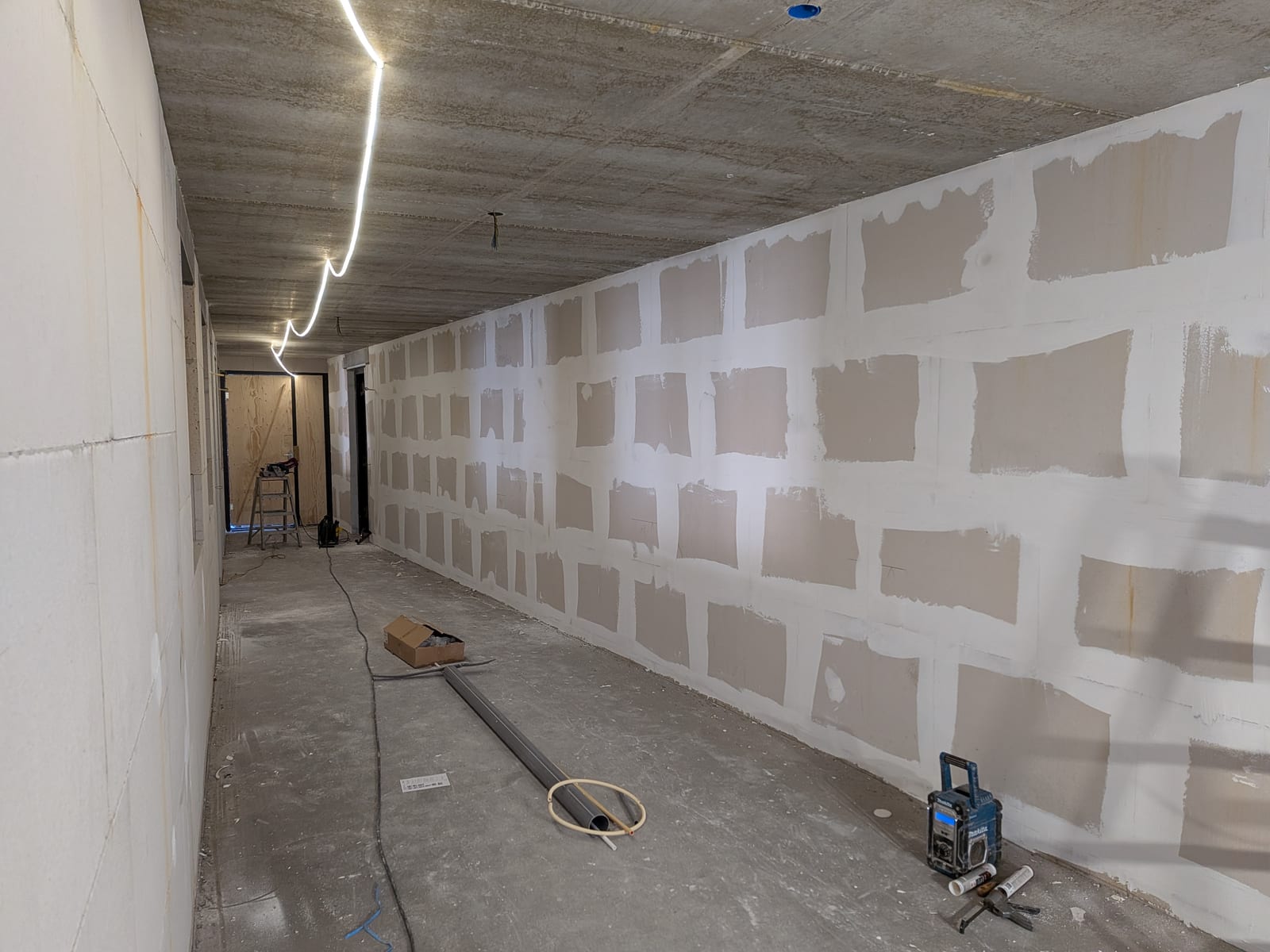 Interior walls installed and finished